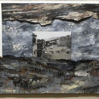 Quarry, Moel Fferna 13, 29” x 25”
Paint, cardboard, plaster, hand tinted photograph on vellum.
